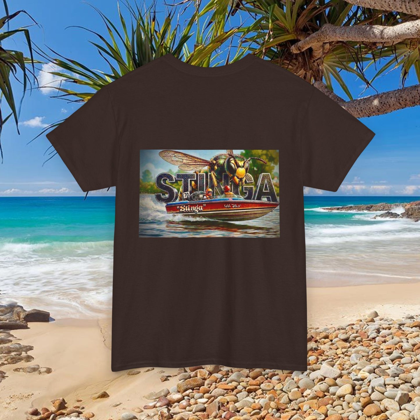 STINGA Australian Water Ski Racing Tribute T-shirt celebrating the incredible success of the Connelly known as a LEGEND in ski racing