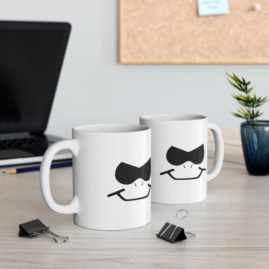 Bad Lad Oz White Smiley Coffee Cup