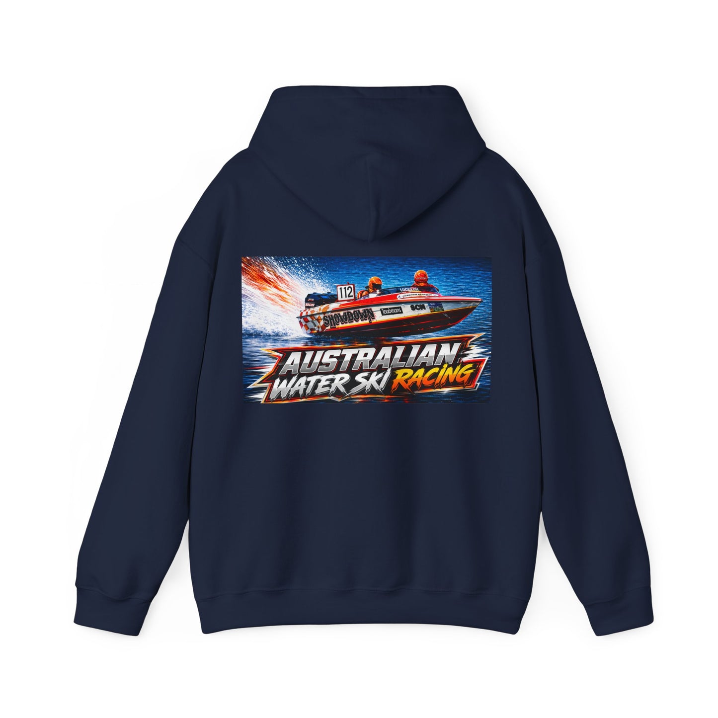 Australian Water Ski Racing Old School legend SHOWDOWN, is featured on this Bad Lad Tribute hoodie sweatshirt