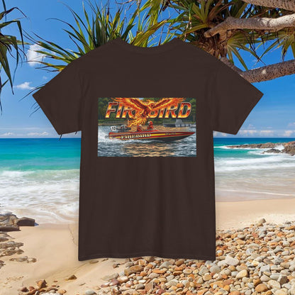 FIREBIRD Australian Water Ski Racing Tribute T-shirt celebrating a favourite of the sport globally for multiple decades and Championships