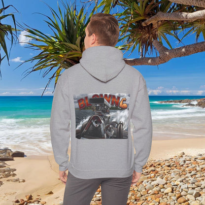 MIRAGE BLOWN MOTOR design from the Bad Lad Oz Ski Racing Tribute Collection Hoodies