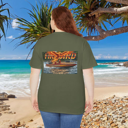 FIREBIRD Australian Water Ski Racing Tribute T-shirt celebrating a favourite of the sport globally for multiple decades and Championships
