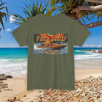 FIREBIRD Australian Water Ski Racing Tribute T-shirt celebrating a favourite of the sport globally for multiple decades and Championships
