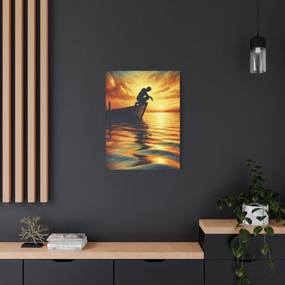 Hand Painted Canvas Wall Art Print - On The Lake