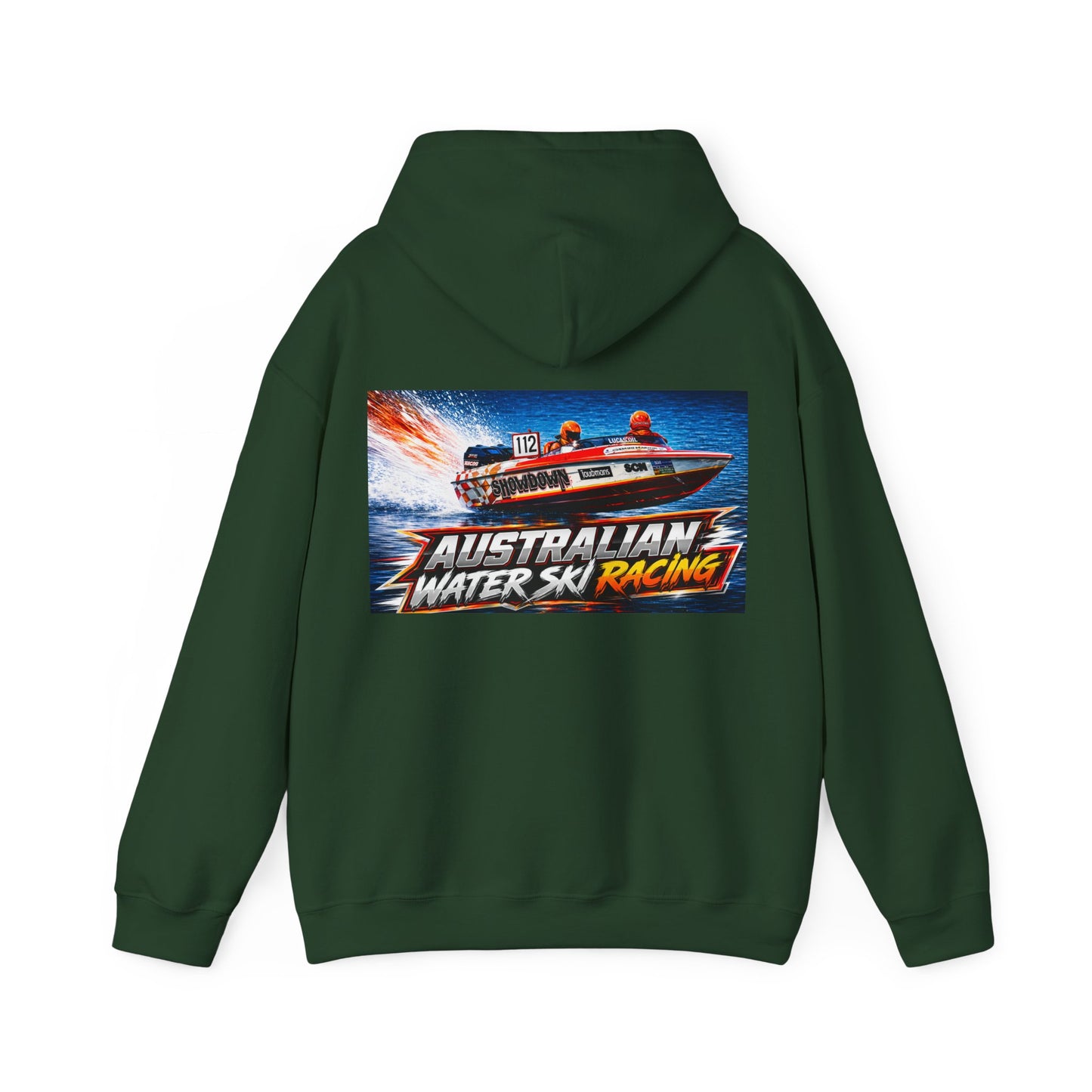 Australian Water Ski Racing Old School legend SHOWDOWN, is featured on this Bad Lad Tribute hoodie sweatshirt