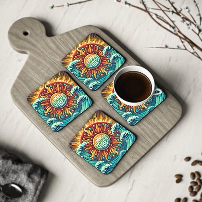 Summer Vibes Cork Drink Coasters