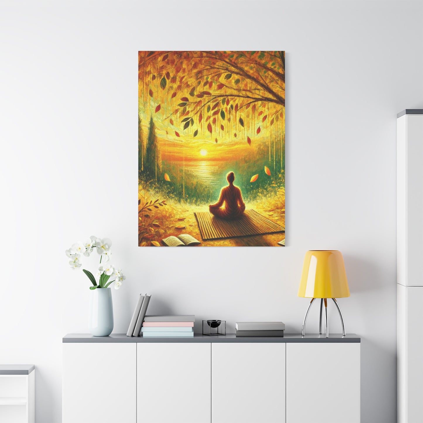 Hand Painted Canvas Wall Art Print - Meditation