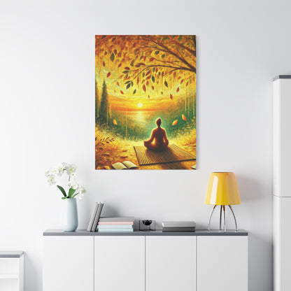 Hand Painted Canvas Wall Art Print - Meditation