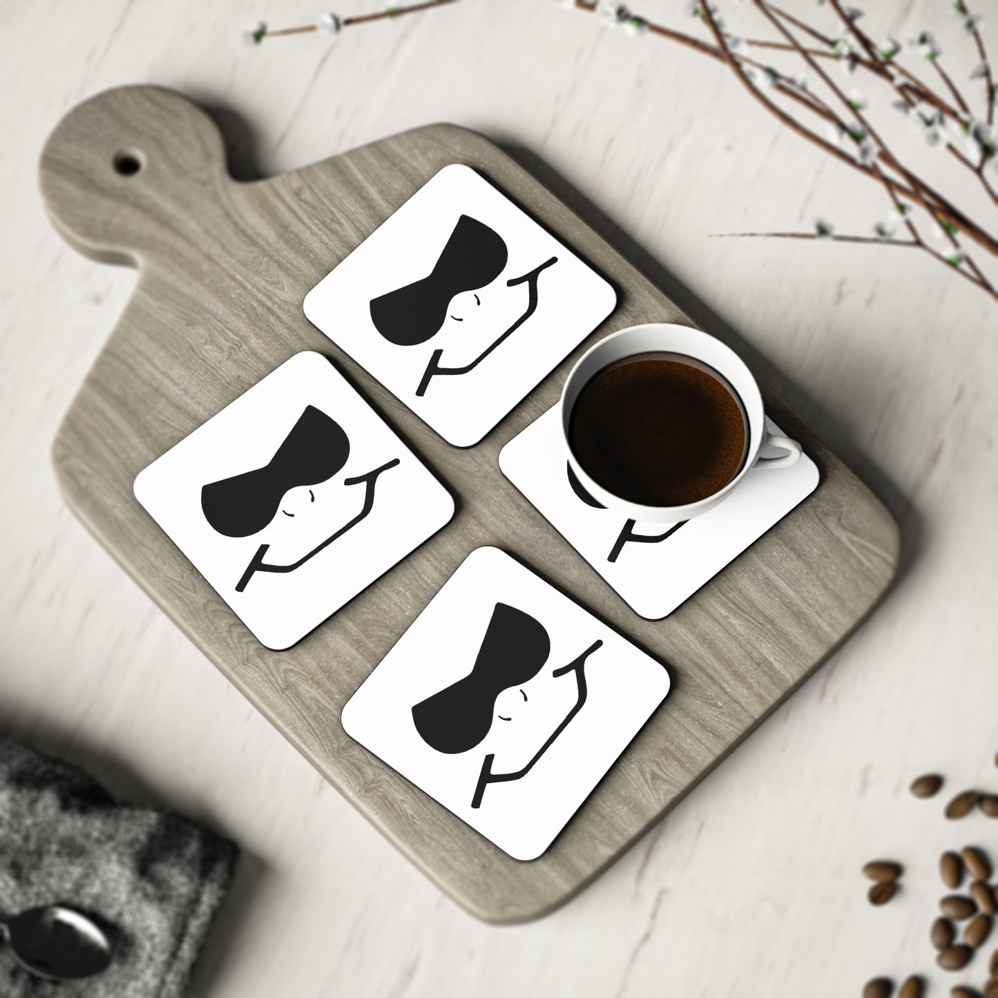 Bad Lad Smiley Cork Drink Coasters