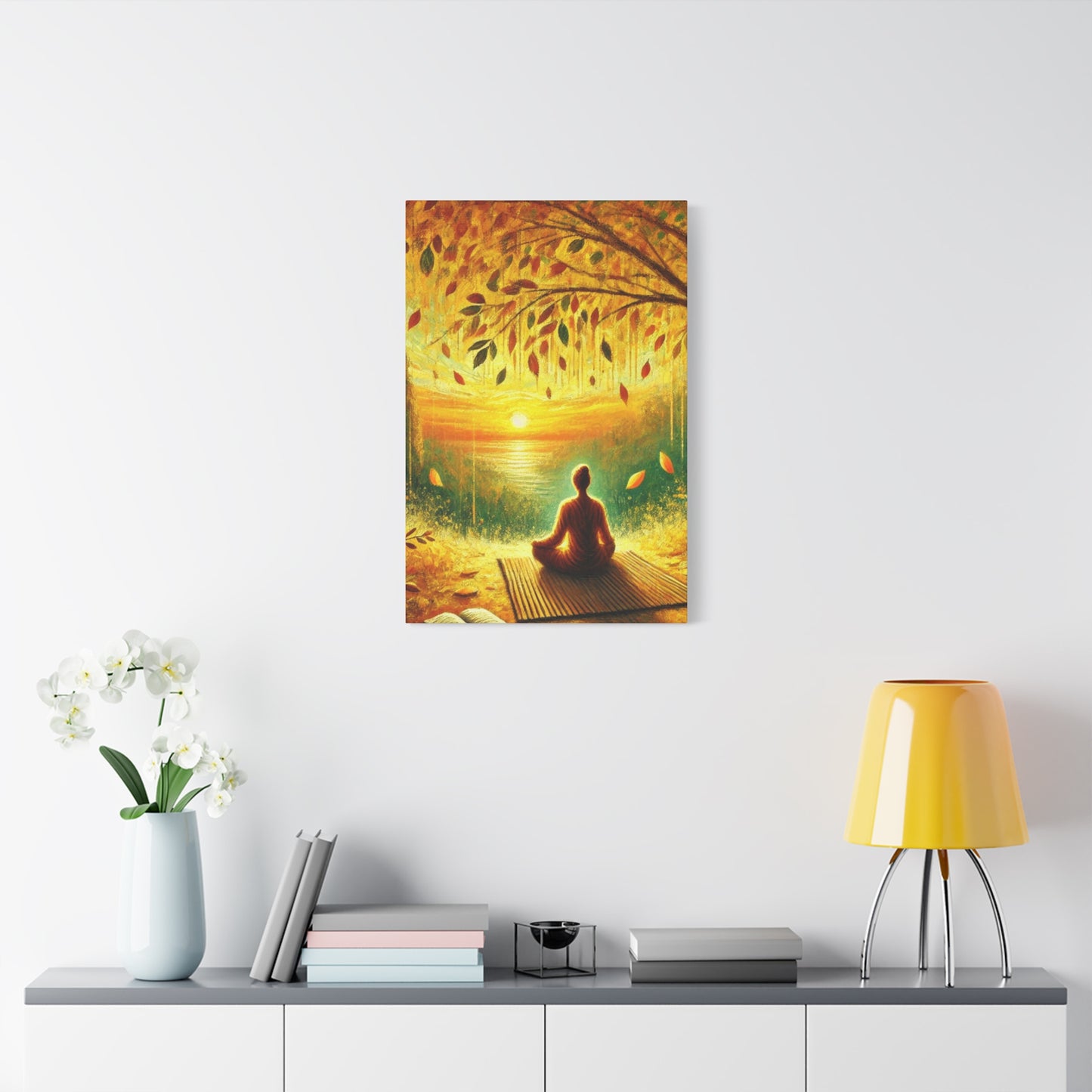 Hand Painted Canvas Wall Art Print - Meditation