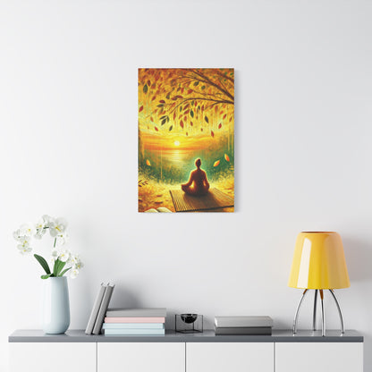 Hand Painted Canvas Wall Art Print - Meditation
