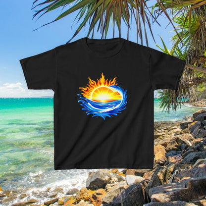 Bad Lad Australia Beach Bum Kids Unisex Tee - Fun, Aussie Pride Kids T-Shirt, featuring a Vibrant and Colourful Summer design