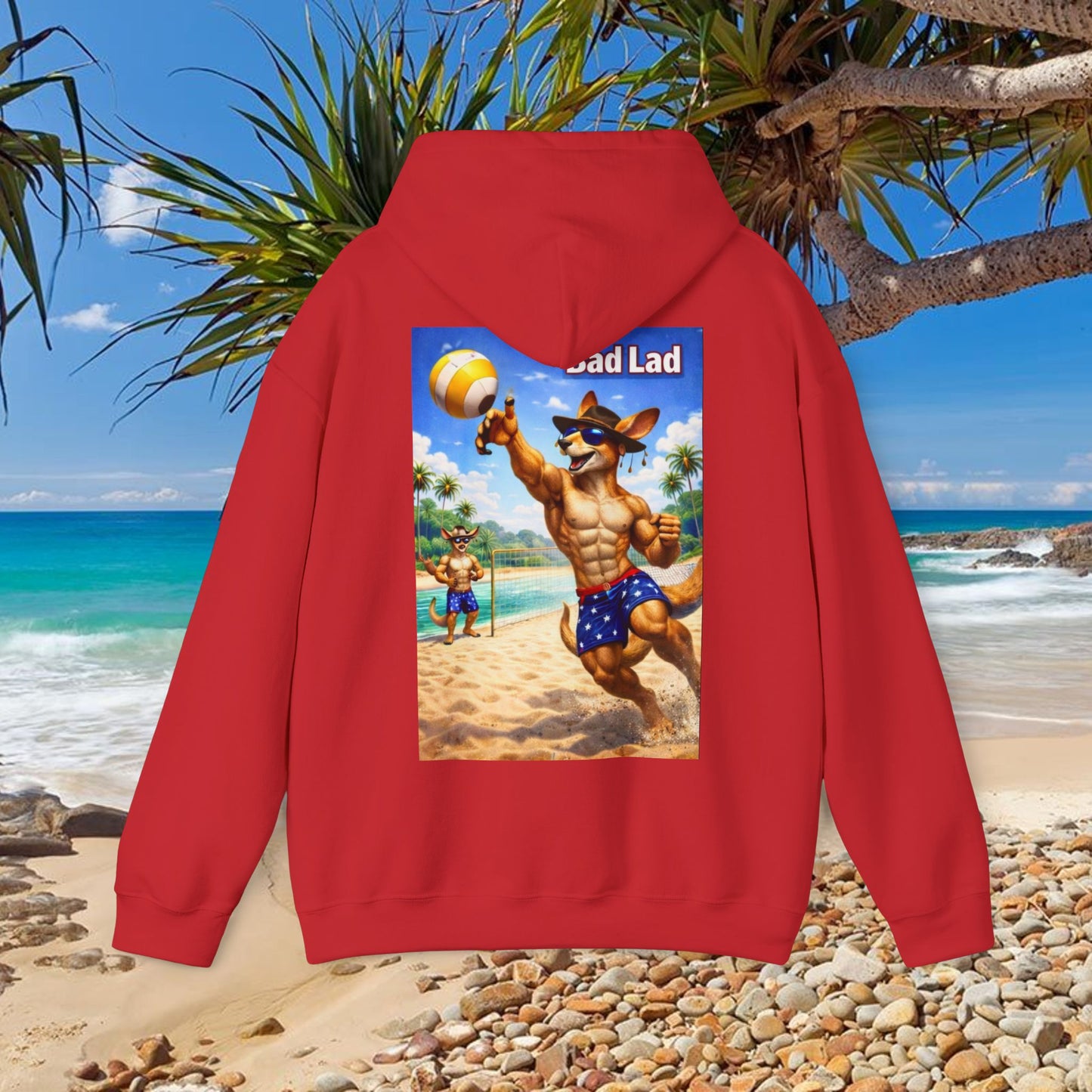 Bad Lad Oz Beach Volleyball Kangaroo Hoodie