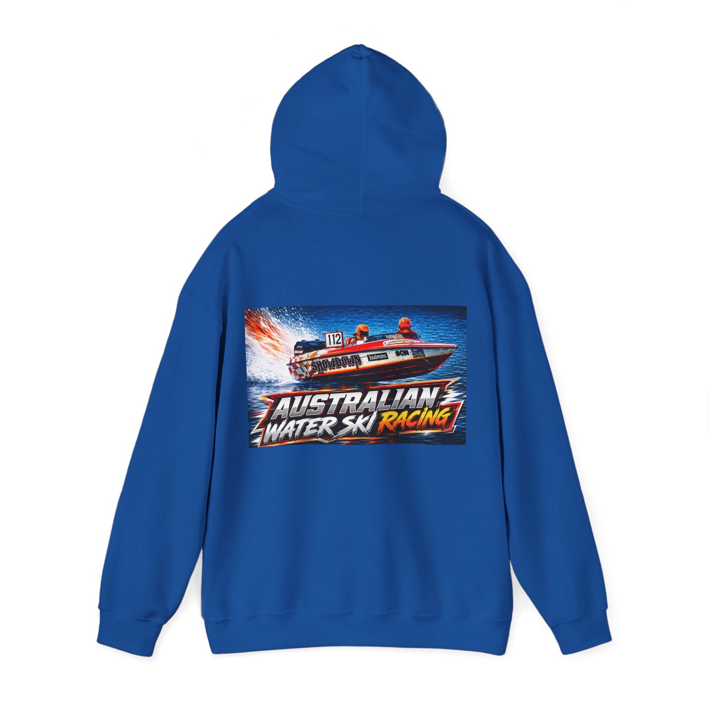 Australian Water Ski Racing Old School legend SHOWDOWN, is featured on this Bad Lad Tribute hoodie sweatshirt