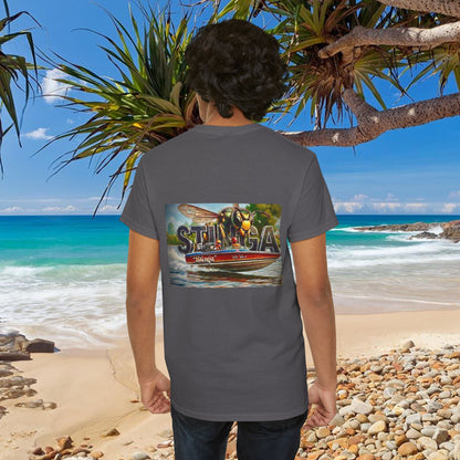 STINGA Australian Water Ski Racing Tribute T-shirt celebrating the incredible success of the Connelly known as a LEGEND in ski racing