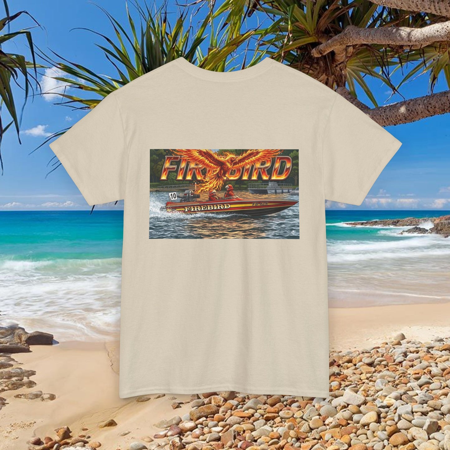 FIREBIRD Australian Water Ski Racing Tribute T-shirt celebrating a favourite of the sport globally for multiple decades and Championships