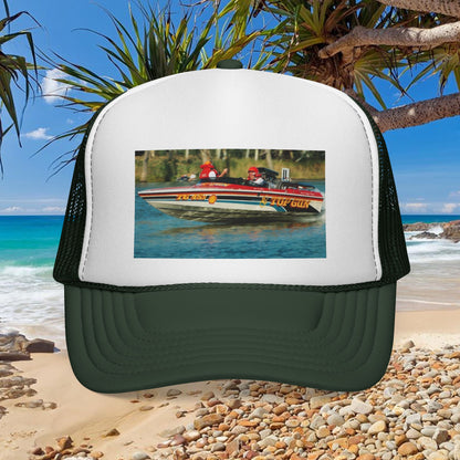 Australian Water Ski Racing Tribute Trucker Cap - TOP GUN ✈️ Bad Lad Oz celebrates the incredible success of the ski racing titan itself.