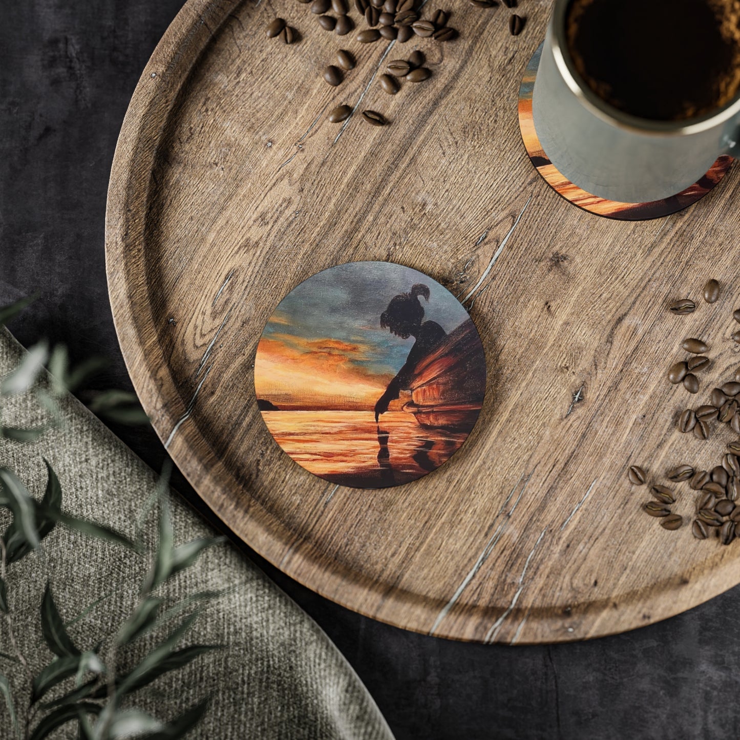 Reflection Cork Drink Coasters