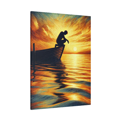 Hand Painted Canvas Wall Art Print - On The Lake