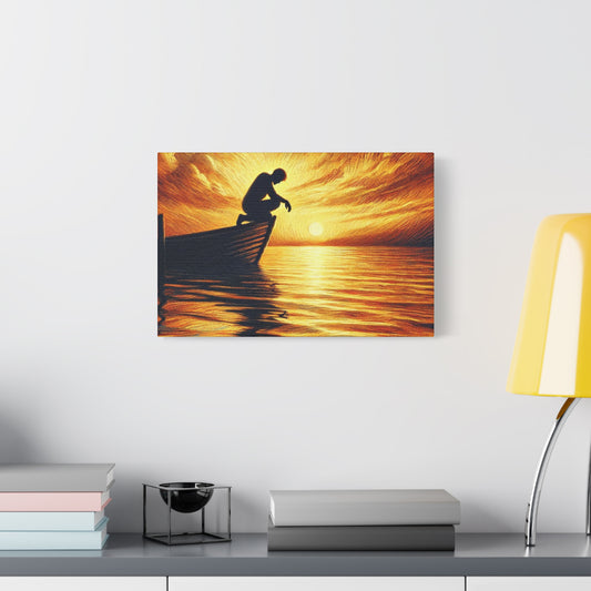 Hand Painted Canvas Wall Art Print - On The Lake