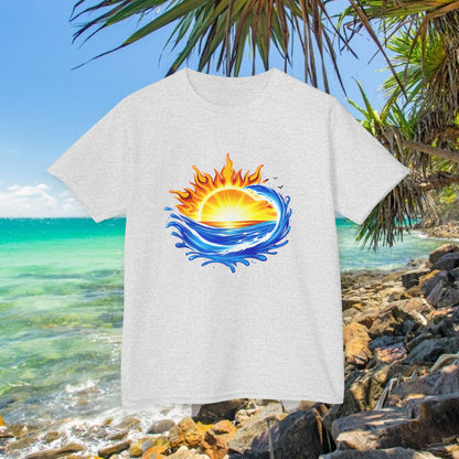 Bad Lad Australia Beach Bum Kids Unisex Tee - Fun, Aussie Pride Kids T-Shirt, featuring a Vibrant and Colourful Summer design