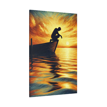 Hand Painted Canvas Wall Art Print - On The Lake