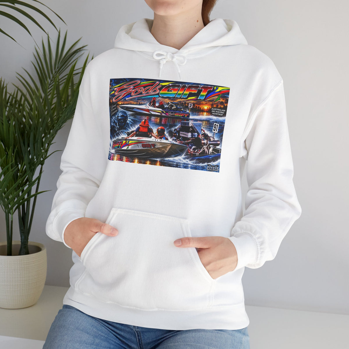Gods Gift Tribute Hoodie Unisex Heavy Blend™ Hooded Sweatshirt Old School cool from Bad Lad Oz of the boat that changed the game Great Gift