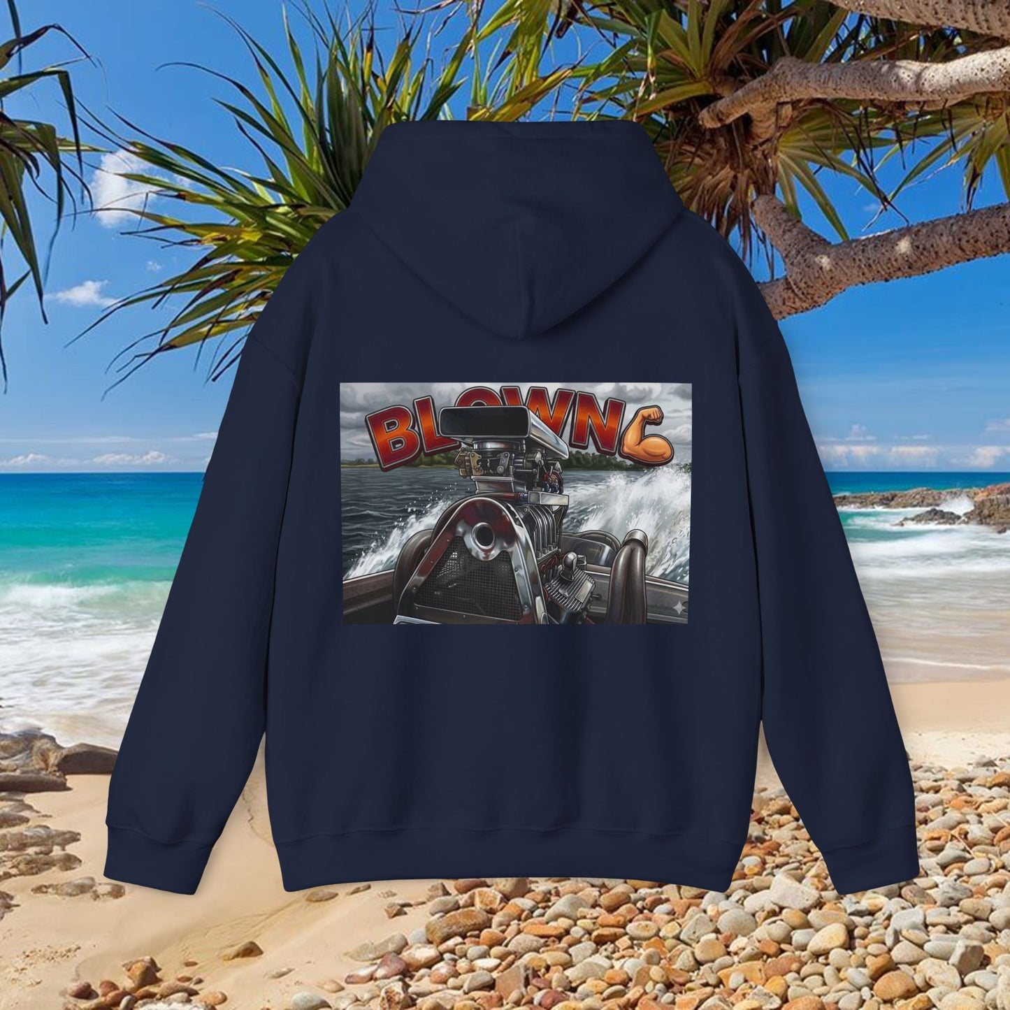 MIRAGE BLOWN MOTOR design from the Bad Lad Oz Ski Racing Tribute Collection Hoodies