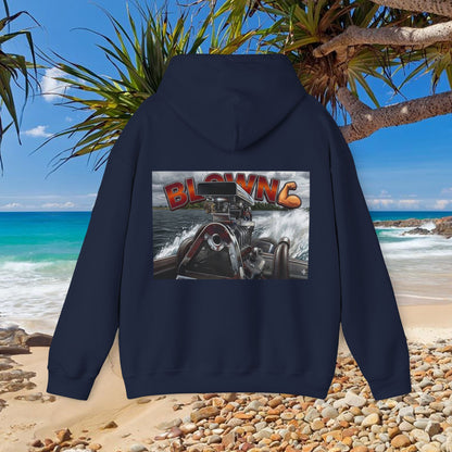 MIRAGE BLOWN MOTOR design from the Bad Lad Oz Ski Racing Tribute Collection Hoodies