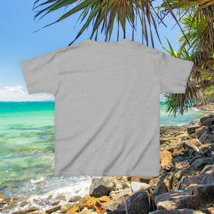 Bad Lad Australia Beach Bum Kids Unisex Tee - Fun, Aussie Pride Kids T-Shirt, featuring a Vibrant and Colourful Summer design