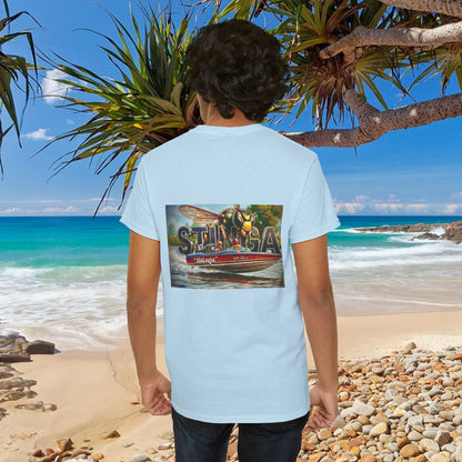 STINGA Australian Water Ski Racing Tribute T-shirt celebrating the incredible success of the Connelly known as a LEGEND in ski racing