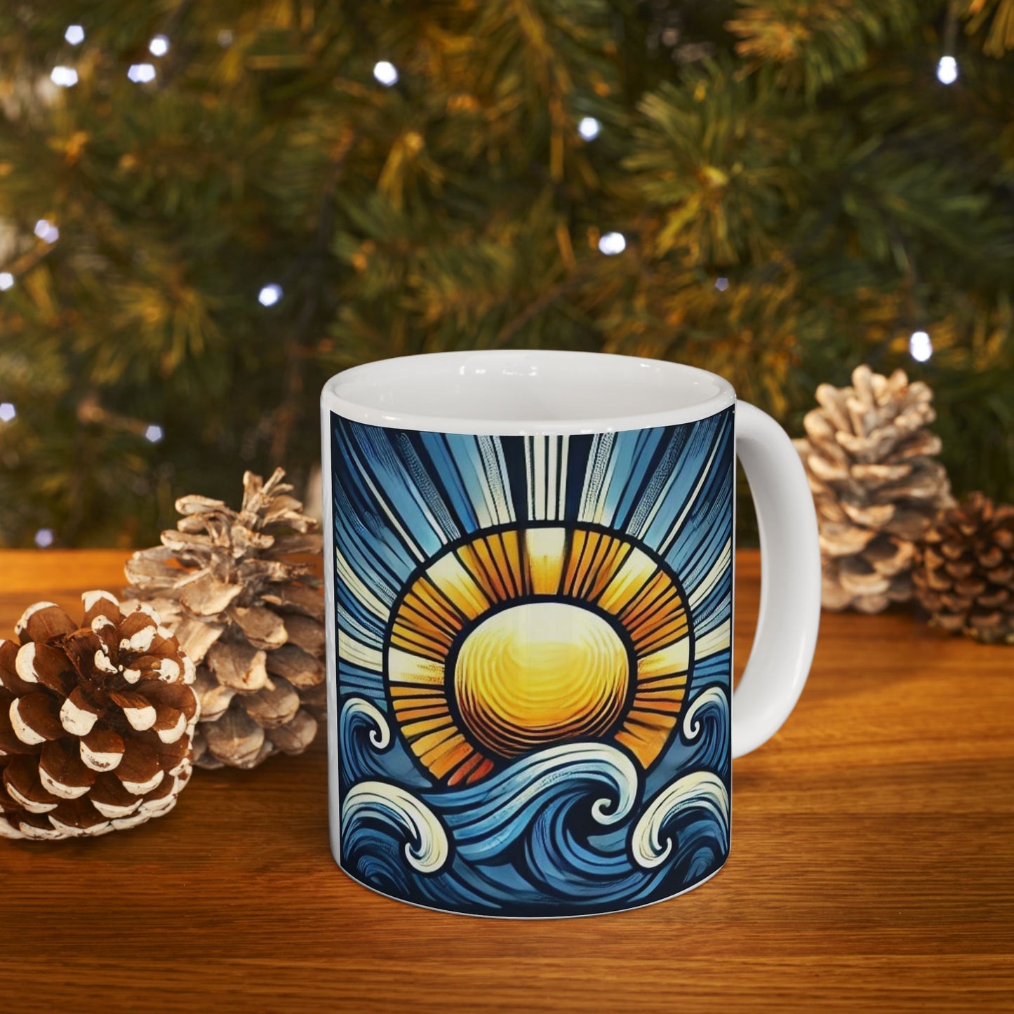 Bad Lad Oz Ocean Sun Waves Coffee Cup