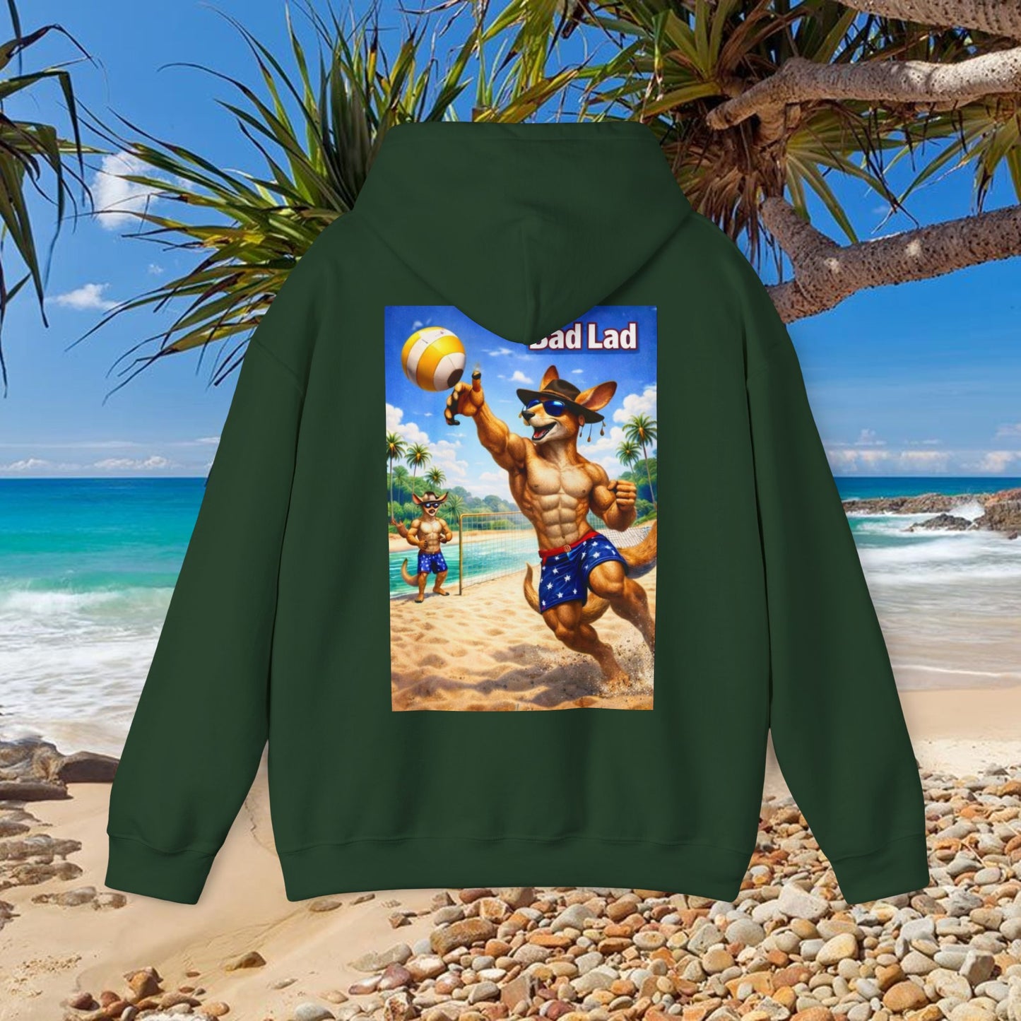 Bad Lad Oz Beach Volleyball Kangaroo Hoodie