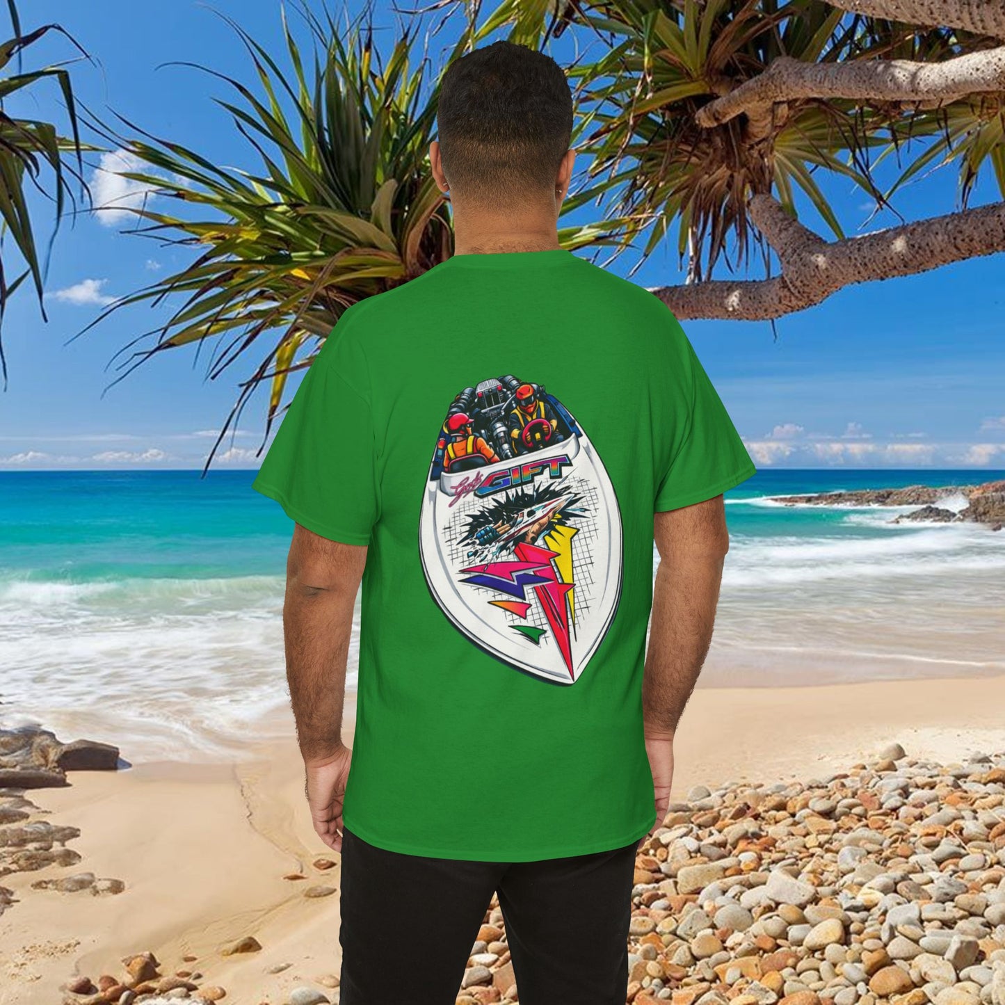 LIMITTED ADDITION Gods Gift Front & Back Waterski Racing Tribute Tee | Twin Turbo Old School Aussie Champion Game Changer