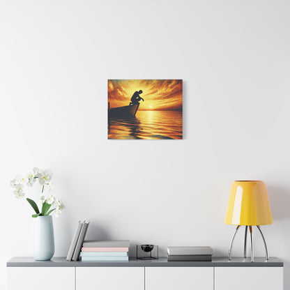 Hand Painted Canvas Wall Art Print - On The Lake