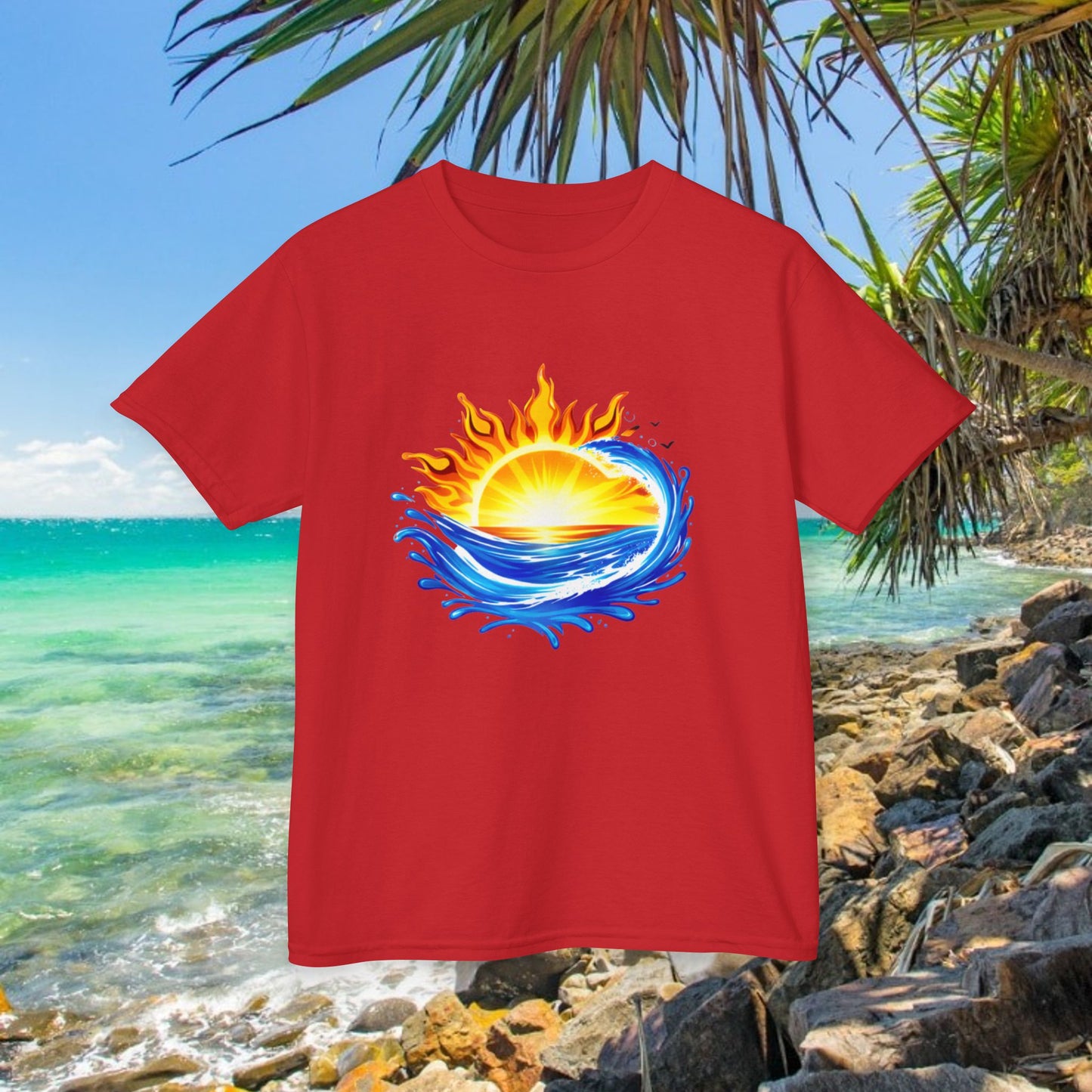 Bad Lad Australia Beach Bum Kids Unisex Tee - Fun, Aussie Pride Kids T-Shirt, featuring a Vibrant and Colourful Summer design