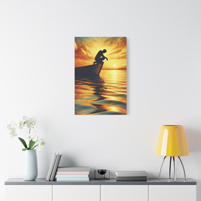 Hand Painted Canvas Wall Art Print - On The Lake