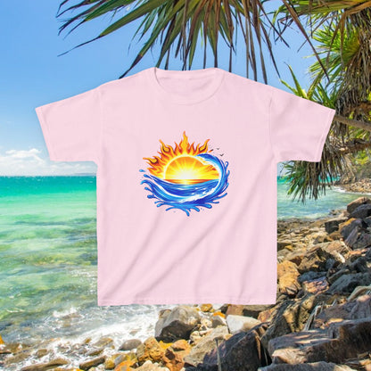 Bad Lad Australia Beach Bum Kids Unisex Tee - Fun, Aussie Pride Kids T-Shirt, featuring a Vibrant and Colourful Summer design