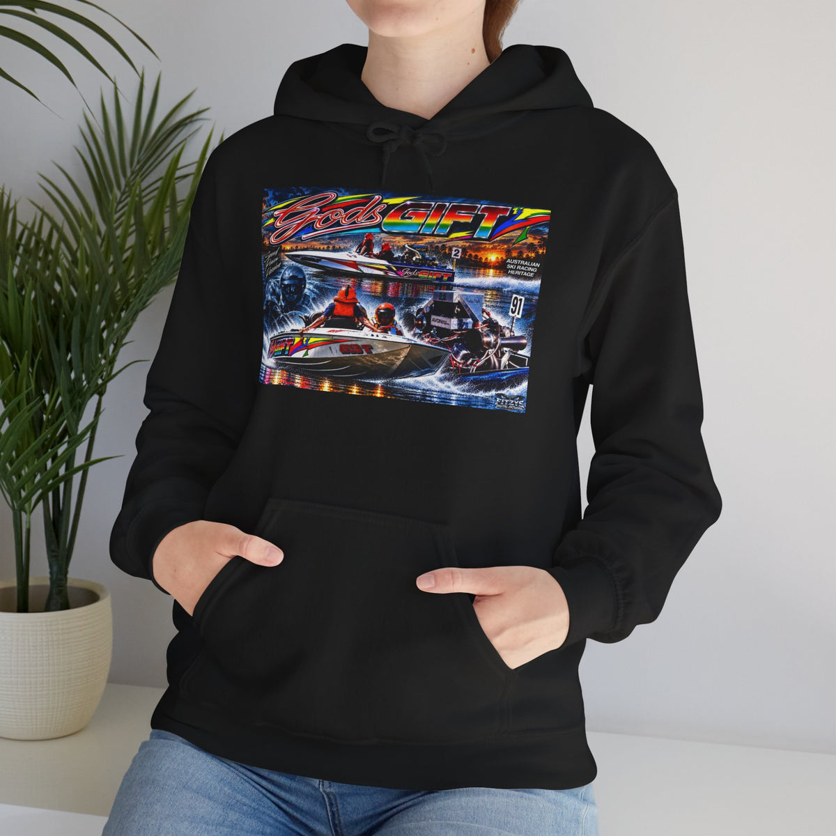 Gods Gift Tribute Hoodie Unisex Heavy Blend™ Hooded Sweatshirt Old School cool from Bad Lad Oz of the boat that changed the game Great Gift