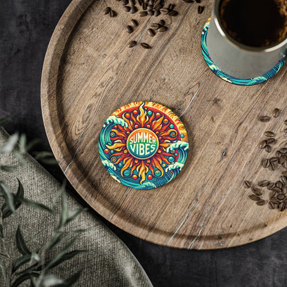 Summer Vibes Cork Drink Coasters