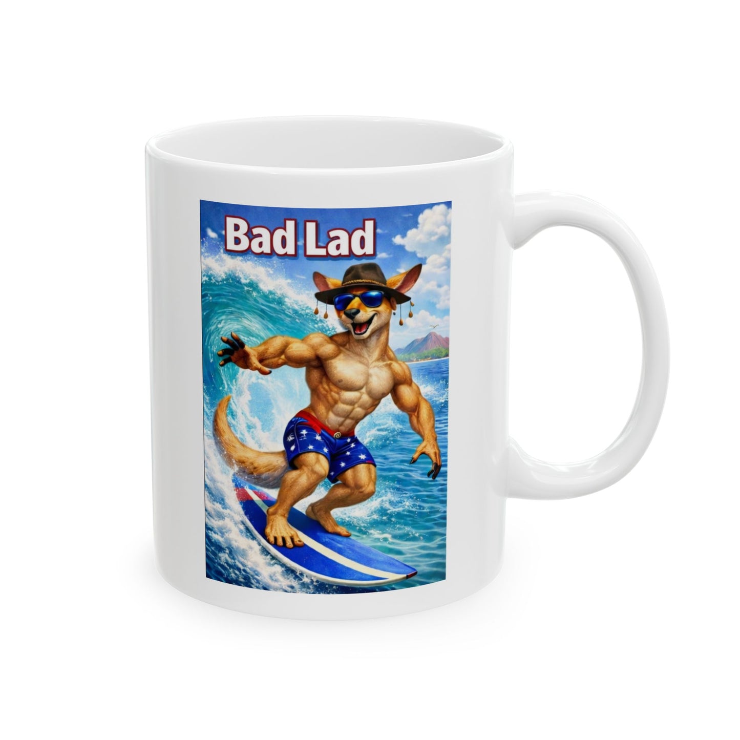 Bad Lad Action Roo Collection - Surfing Roo Coffee Mug