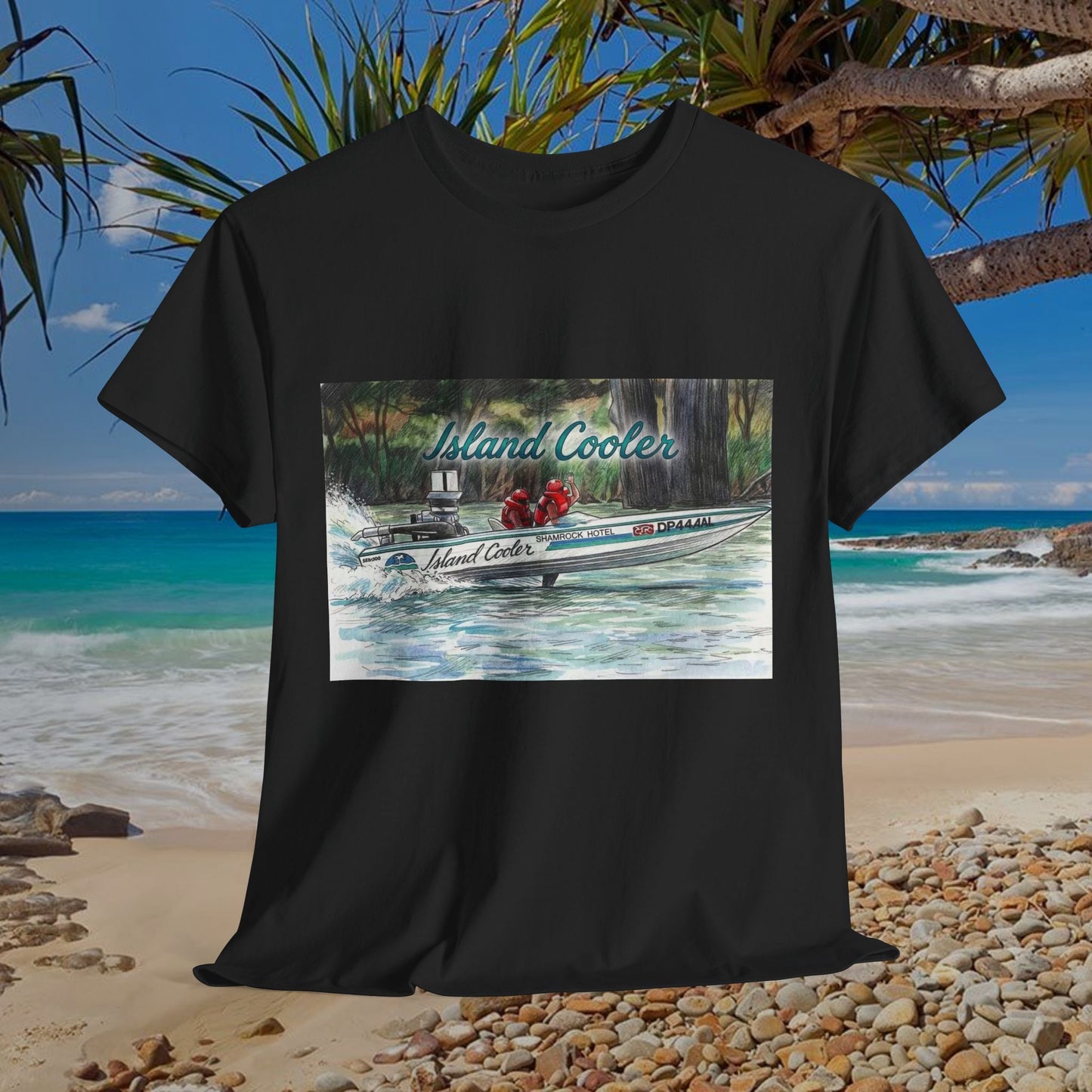 ISLAND 🏝️ COOLER Australian Water Ski Racing Tribute Range T-shirt Celebrates the Original Kings of the Murray