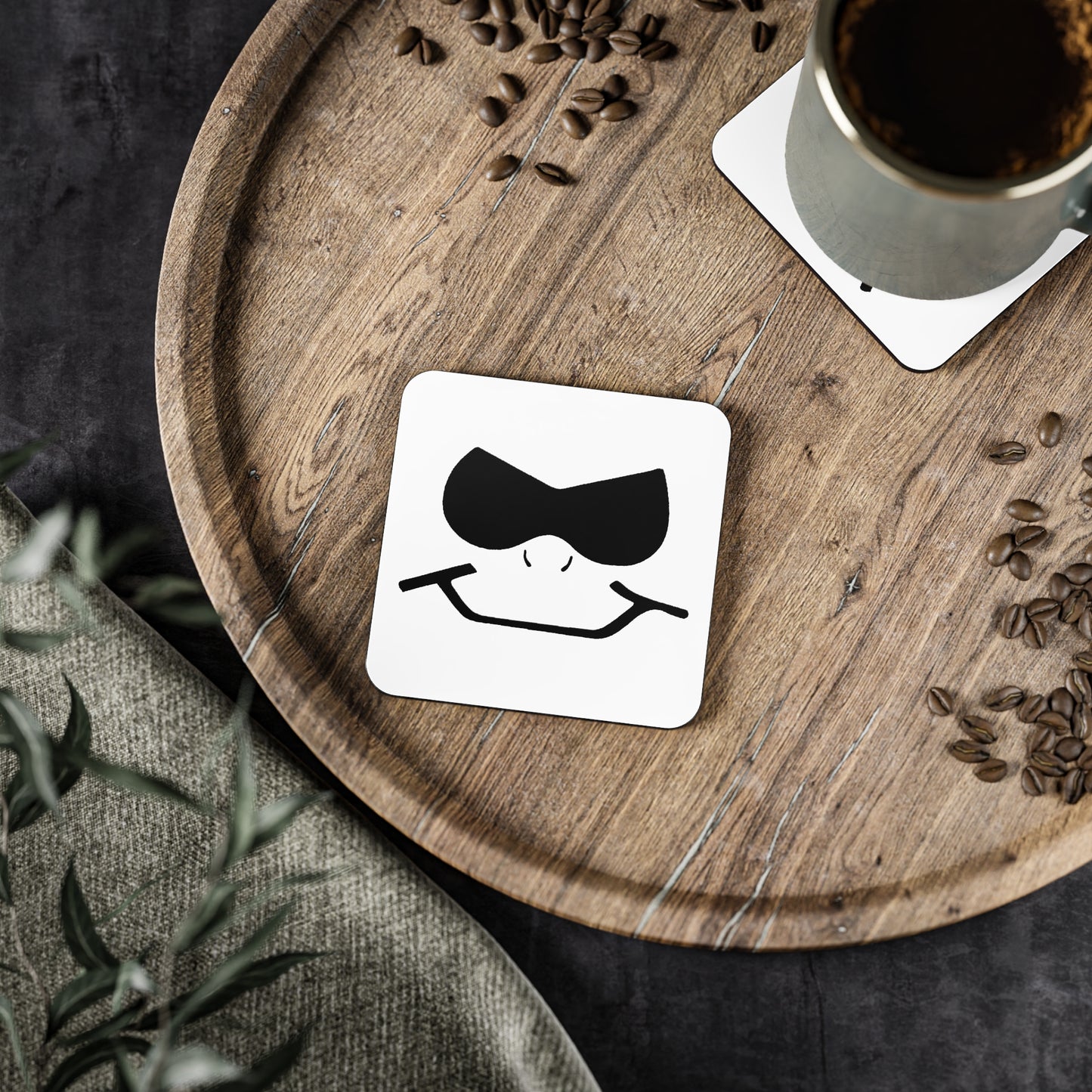 Bad Lad Smiley Cork Drink Coasters