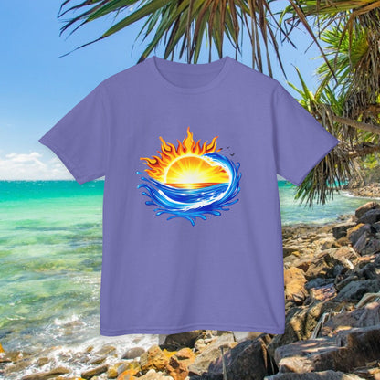 Bad Lad Australia Beach Bum Kids Unisex Tee - Fun, Aussie Pride Kids T-Shirt, featuring a Vibrant and Colourful Summer design