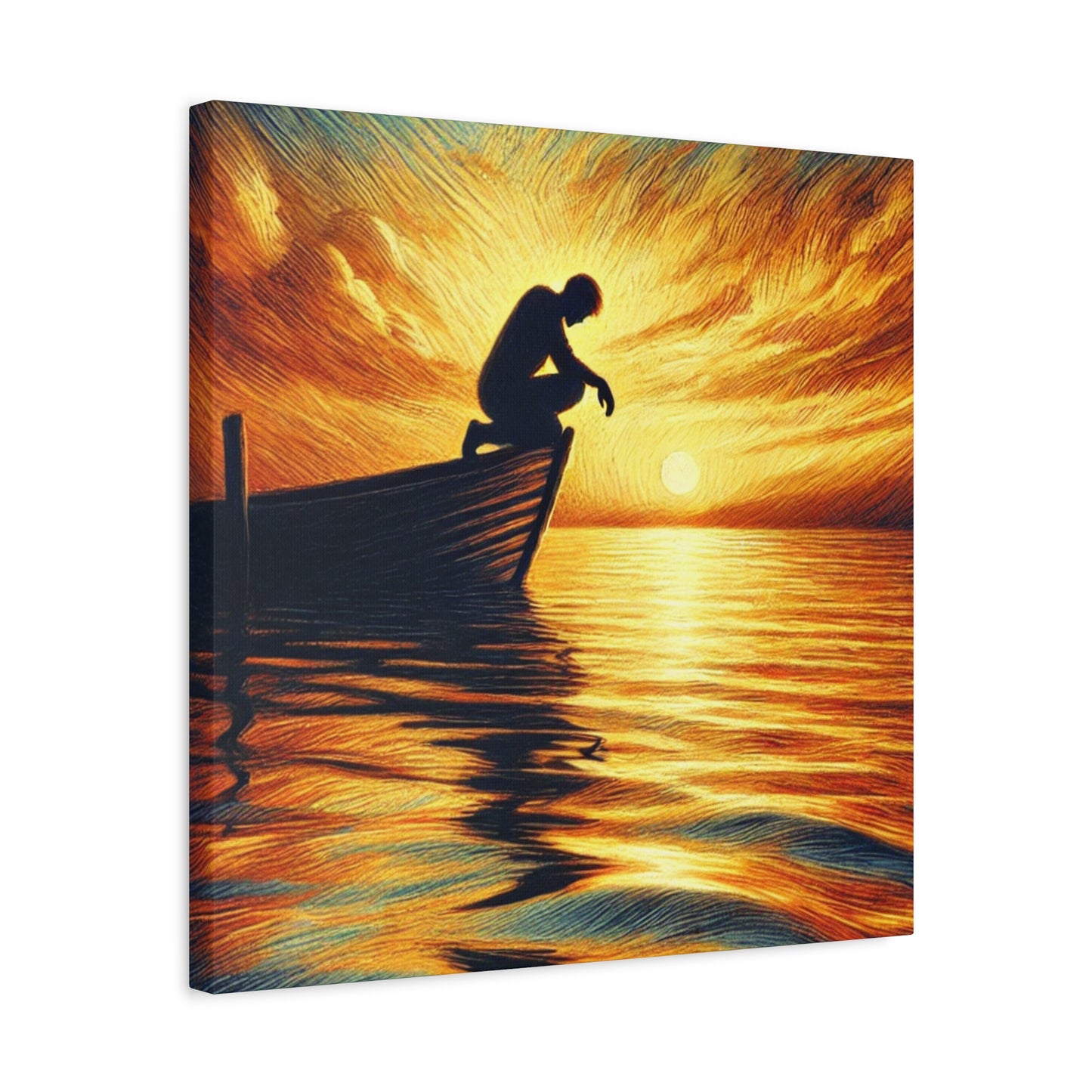 Hand Painted Canvas Wall Art Print - On The Lake