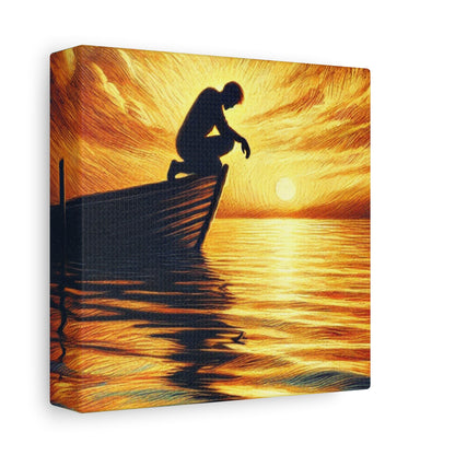 Hand Painted Canvas Wall Art Print - On The Lake