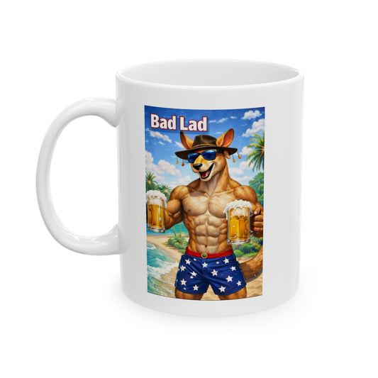 The Bad Lad Action Roo Collection Coffee Mug - Surfing Roo