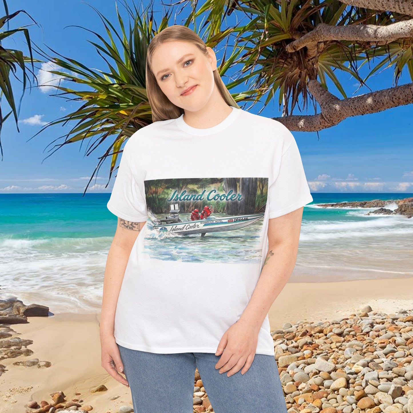 ISLAND 🏝️ COOLER Australian Water Ski Racing Tribute Range T-shirt Celebrates the Original Kings of the Murray