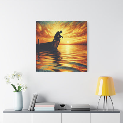 Hand Painted Canvas Wall Art Print - On The Lake