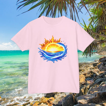 Bad Lad Australia Beach Bum Kids Unisex Tee - Fun, Aussie Pride Kids T-Shirt, featuring a Vibrant and Colourful Summer design